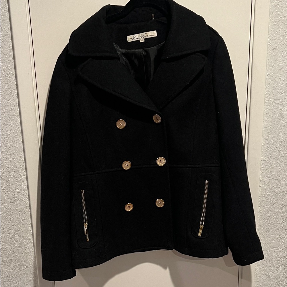 Kenneth Cole Double-Breasted Jacket with Gold Buttons